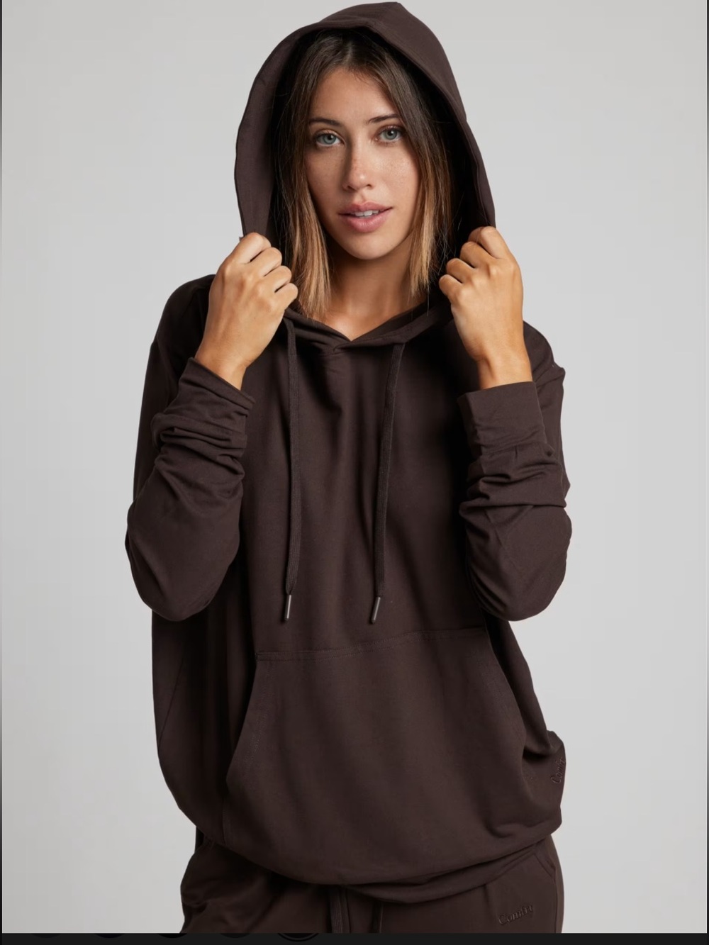 AllDayJersey Hooded Pullover Sweatshirt - Brown Espresso Size Medium NWT SOLDOUT